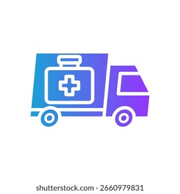 Ilustración vectorial de gradiente de glifo de icono de ayuda humanitaria