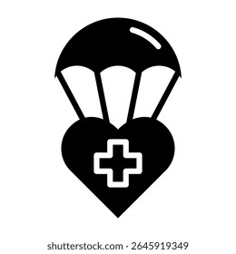 Humanitarian Aid Icon Glyph Vector Illustration