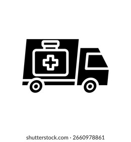 Ilustración vectorial de glifo de icono de ayuda humanitaria