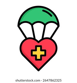 Humanitarian Aid Icon Lineal Color Vector Illustration