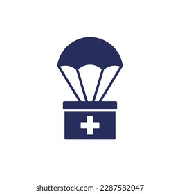 humanitarian aid icon with a parachute