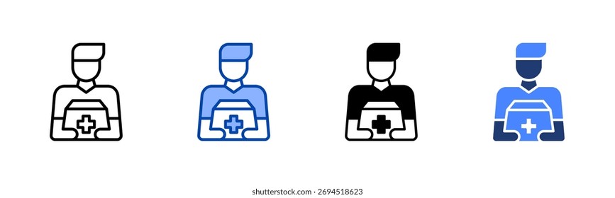 Humanitarian Aid icon set multiple style collection