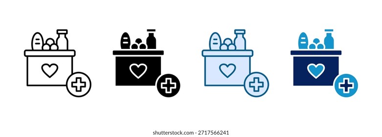 Conjunto de iconos de ayuda humanitaria Colección de estilo múltiple