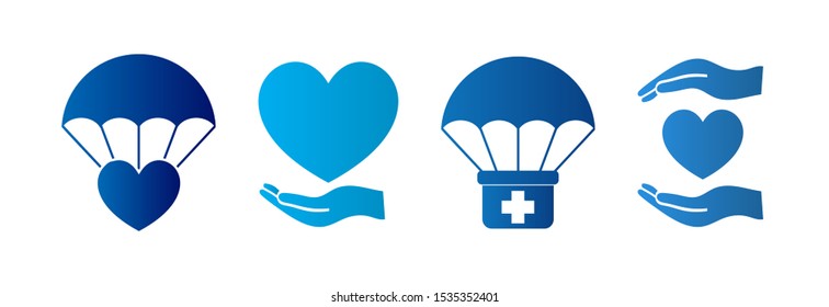 Humanitarian Aid Isolated Icon Set