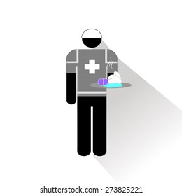 HUMANITARIAN ASSISTANCE ILLUSTRATION OVER WHITE COLOR BACKGROUND