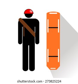 HUMANITARIAN ASSISTANCE ILLUSTRATION OVER WHITE COLOR BACKGROUND