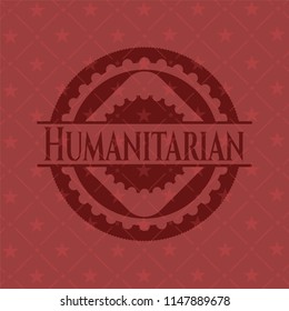 Humanitarian badge with red background