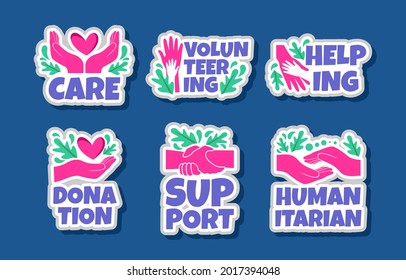 humanitarian day sticker set template svg