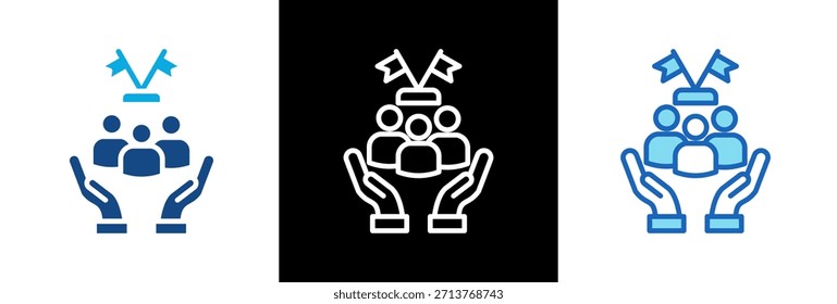 Diplomacia Humanitaria Icon Ilustración vectorial de estilo triple