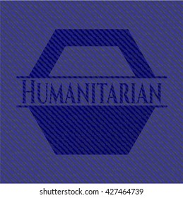 Emblema humanitario con fondo jean