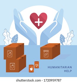 Humanitarian help concept with hands vector