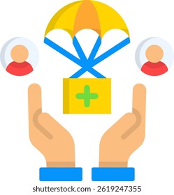 Humanitarian Help Icon Flat Vector Illustration