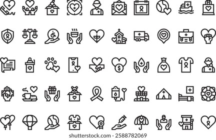 Humanitarian help icons High-Quality Vector Icons Collection with Editable Stroke. Ideal for Professional and Creative Projects.