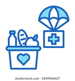 Humanitarian Icon Blue Vector Illustration