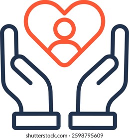 Humanitarian Icon Color Line Vector Illustration