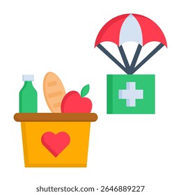 Humanitarian Icon Flat Vector Illustration