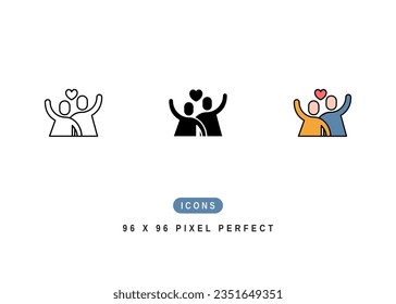 Humanitarian Icon. Human Help Service Symbol Stock Illustration. Vector Line Icons For UI Web Design And Presentation