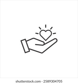 Humanitarian icon isolated stroke in black color