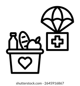 Humanitarian Icon Line Vector Illustration