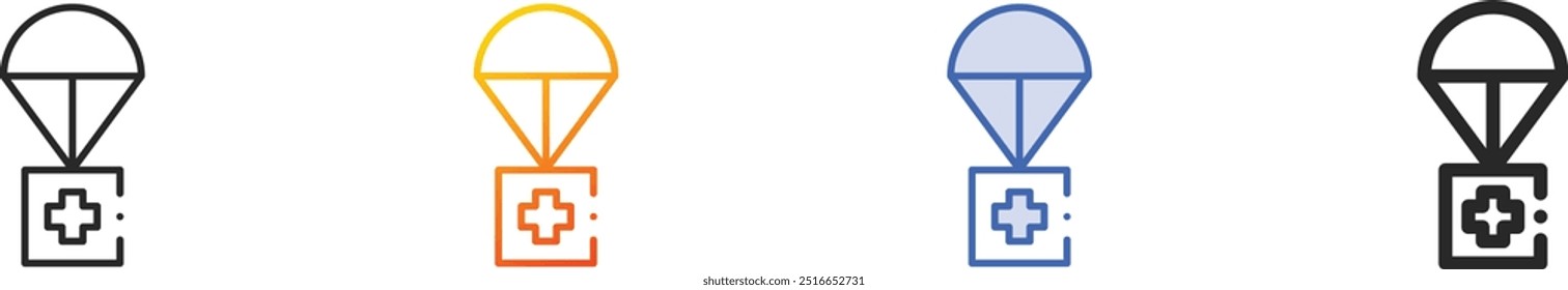 humanitarian icon.Thin Linear, Gradient, Blue Stroke and bold Style Design Isolated On White Background