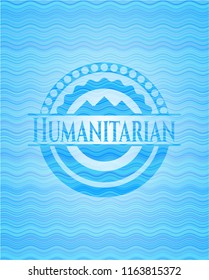 Humanitarian light blue water badge.