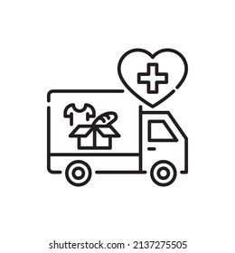 Humanitarian mission Vector Outline Icon design illustration. EPS 10 File on White background