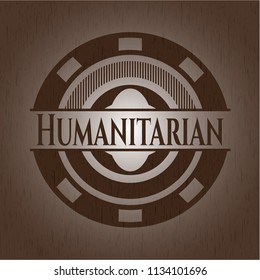 Humanitarian realistic wood emblem