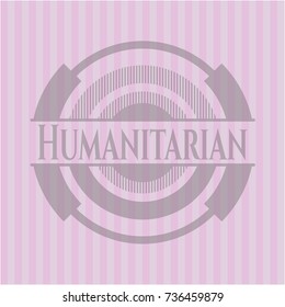 Humanitarian retro pink emblem