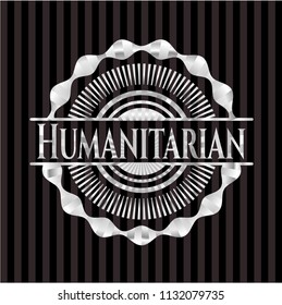 Humanitarian silver shiny emblem