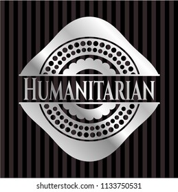 Humanitarian silvery emblem