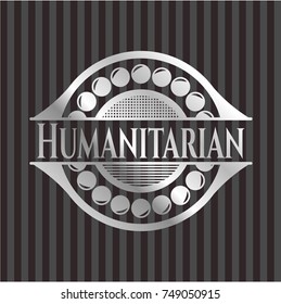 Humanitarian silvery emblem