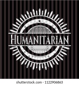 Humanitarian silvery emblem or badge