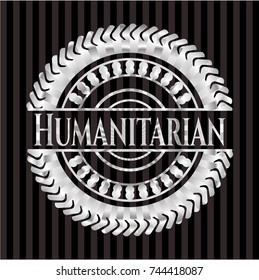 Humanitarian silvery shiny emblem