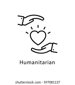 Humanitarian Vector Line Icon 
