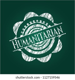 Humanitarian written on a blackboard