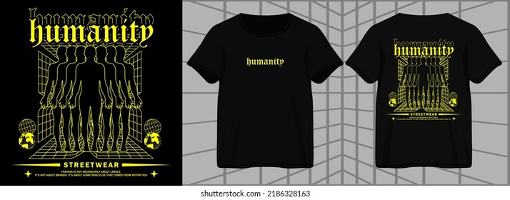 humanity aesthetic graphic design for t shirt streetwear and urban style