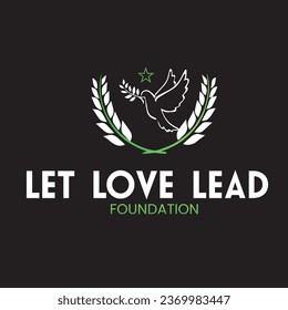 Diseño del logo de Humanity Foundation, blanco o verde con fondo negro 