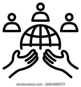 Ilustração do vetor de linha de ícone da humanidade
