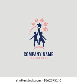 Diseño del logo de la humanidad. Símbolo abstracto de trabajo en equipo. A la gente le importan los iconos vectoriales a todo color.