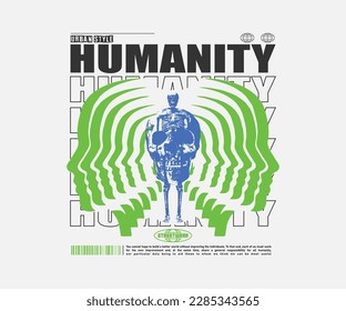 humanity slogan vintage graphic design for creative clothing, for street wear and urban style t-shirts design, hoodies, etc.