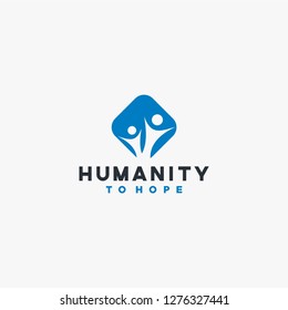 Humanity social group logo design vector