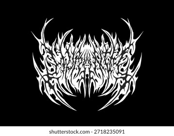 Humanity typography vector in symmetrical shapes dark metal lettering style for streetwear, t-shirt print apparel, sticker, poster, band name logo and more