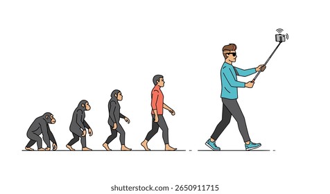 Humanitys journey from apes to selfie sticks understanding societal progress and modern selfies