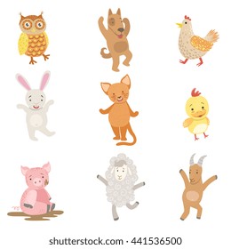 Animales humanizados Colección de pegatinas divertidas artísticas