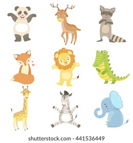 Humanized Animals Set Of Artistic Funny Stickers