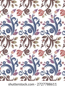 Série de papel de parede floral vetor sem emenda humana em estilo oriental. Fundo de casamento não AI, decorações de página, tecido, tapete e cachecol padrões. Motivos ornamentais florais árabes e turcos.