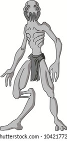 humanoid alien with four eyes