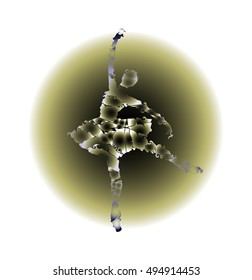 humanoid of dancer silhouette on abstract background