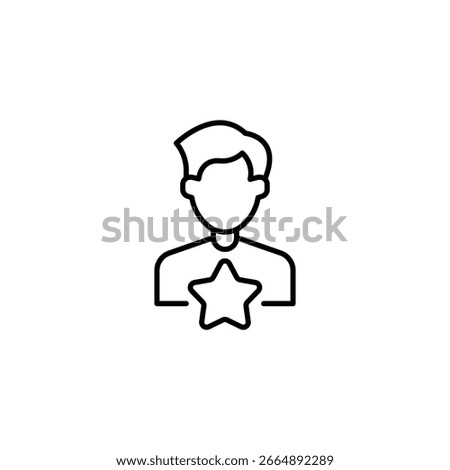 Humanoid Figure Displaying Star Symbol Representing Excellence Or Outstanding Performance
