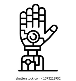 Humanoid hand icon. Outline humanoid hand vector icon for web design isolated on white background